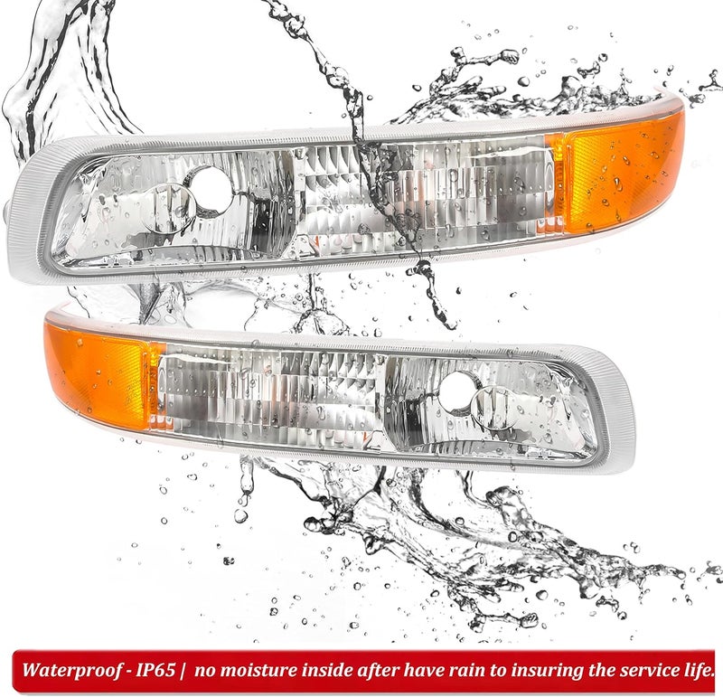 APSVE Pair of Turn Signal Light Parking Light Assembly Compatible with Chevy Models - 99-02 Silverado 00-06 Tahoe Suburban - Image 5